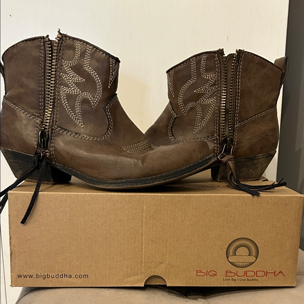 Big Buddha Dark Brown Ankle Booties